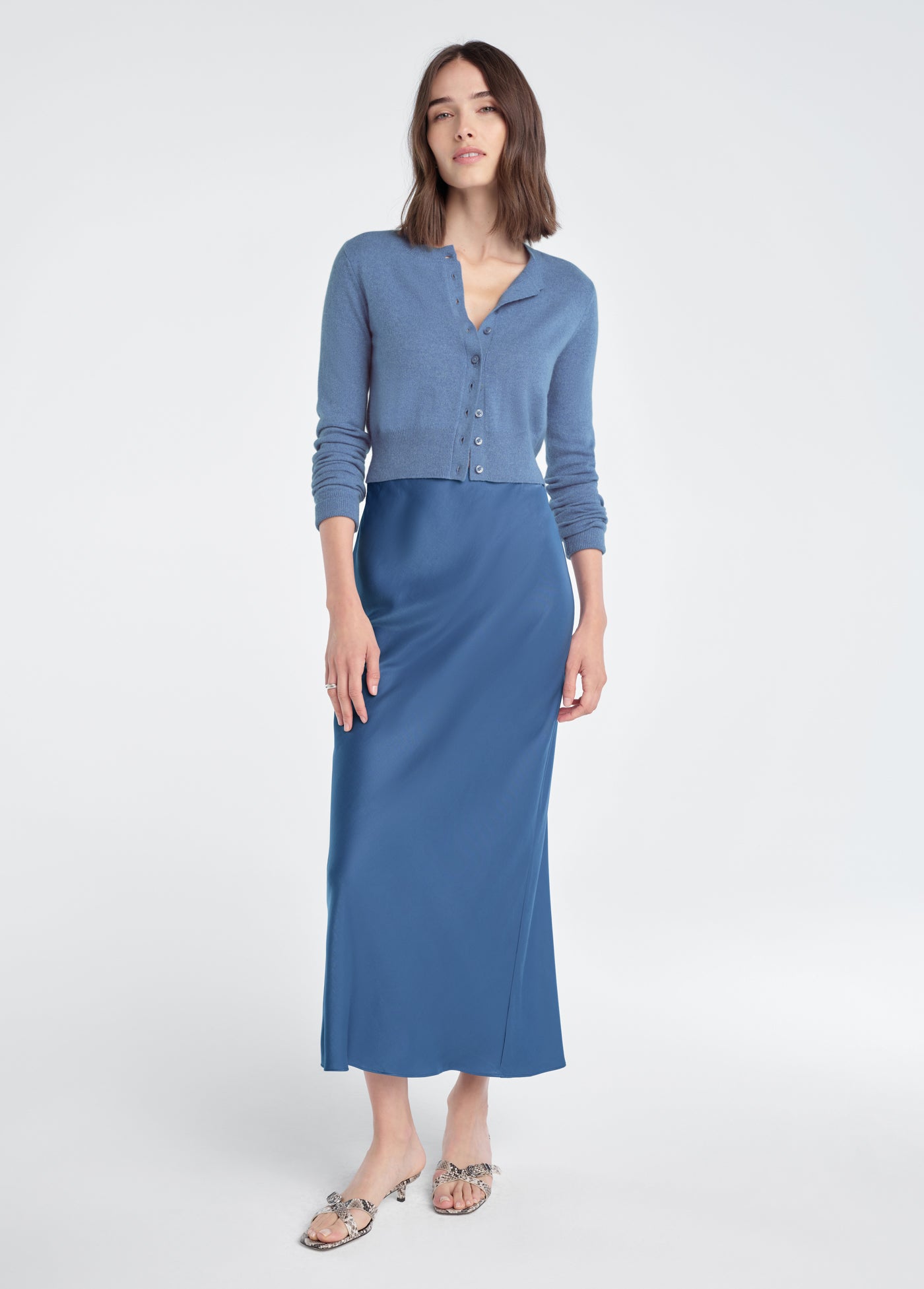 Favorite Daughter - The Cropped Rebecca Cardigan - River Blue