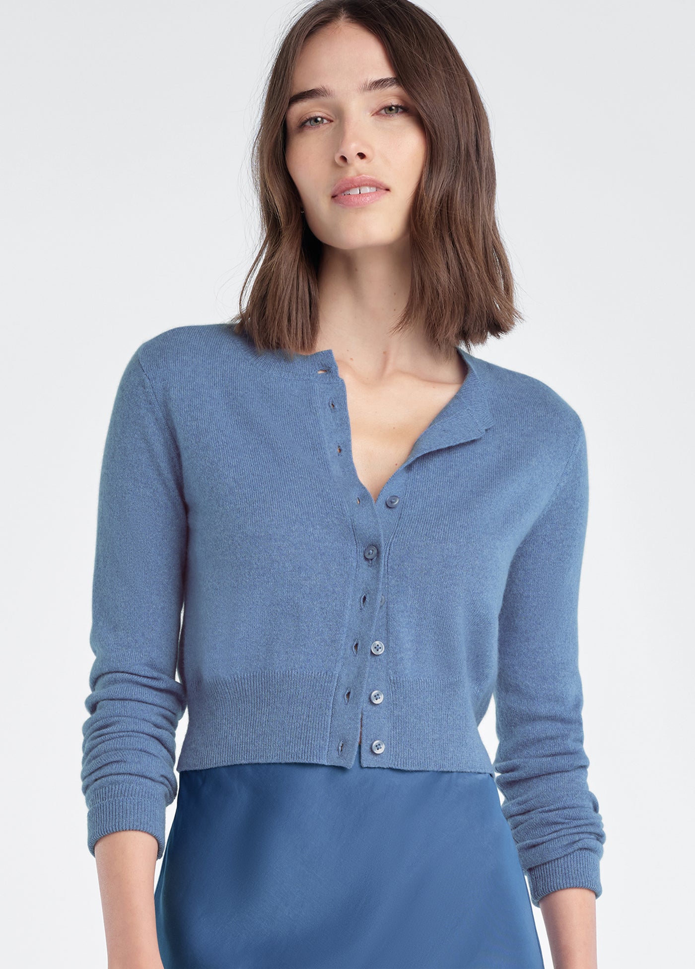 Favorite Daughter - The Cropped Rebecca Cardigan - River Blue