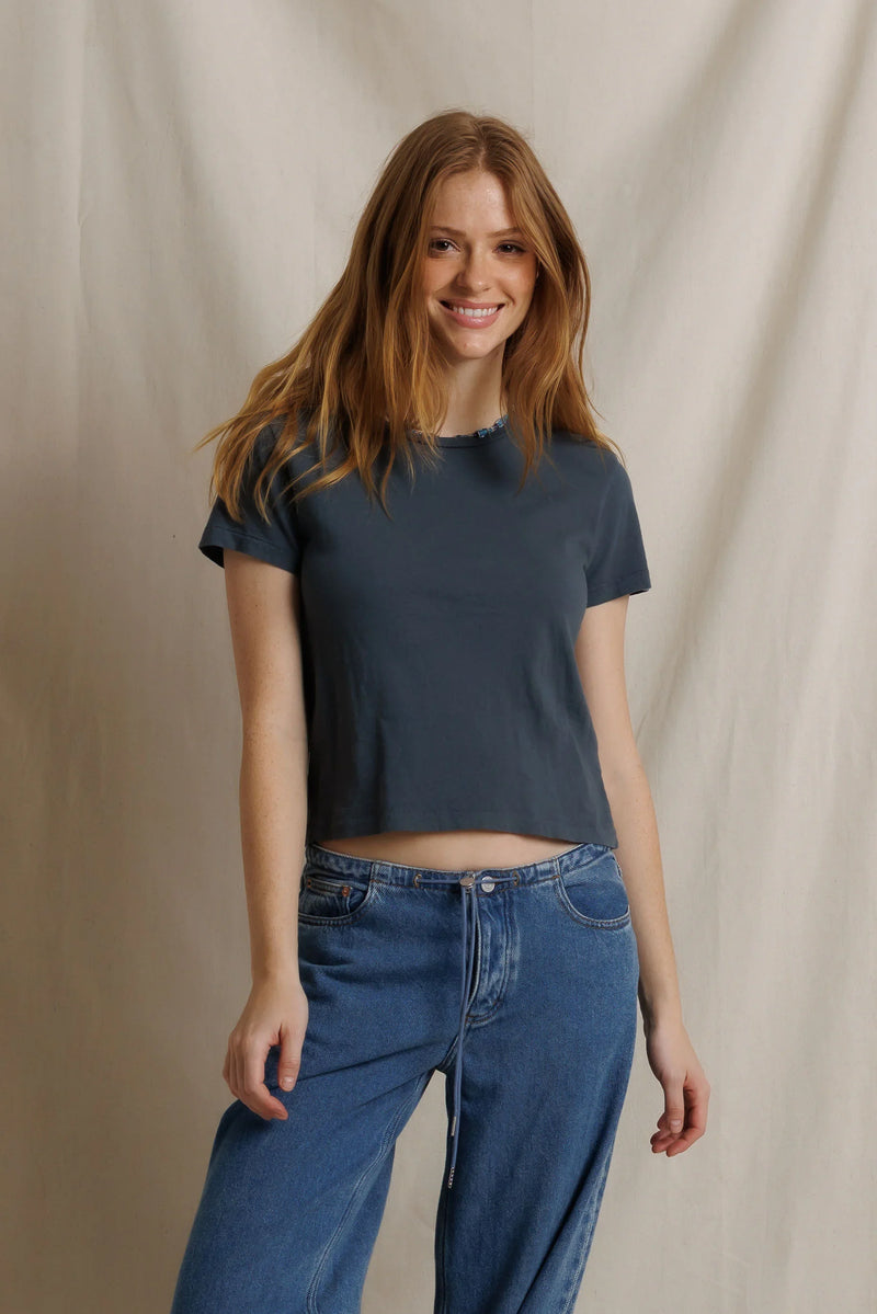 Harley Cotton Short Sleeve Boxy Crew Tee - Turbulence