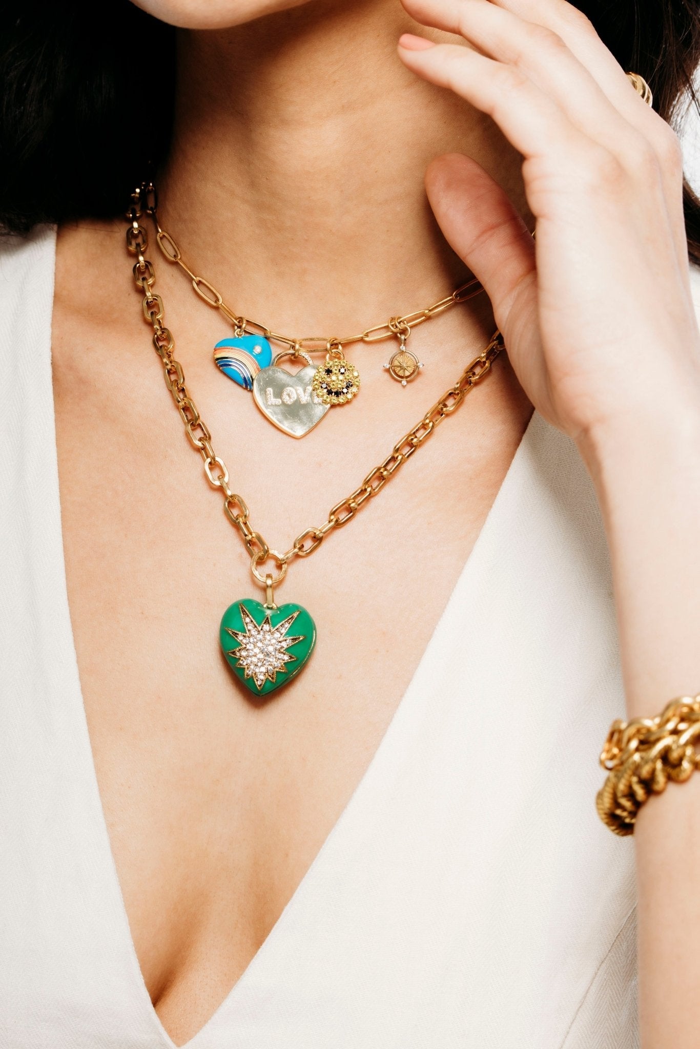 Elizabeth Cole Jewelry - Heart of Tefiti Necklace, Green