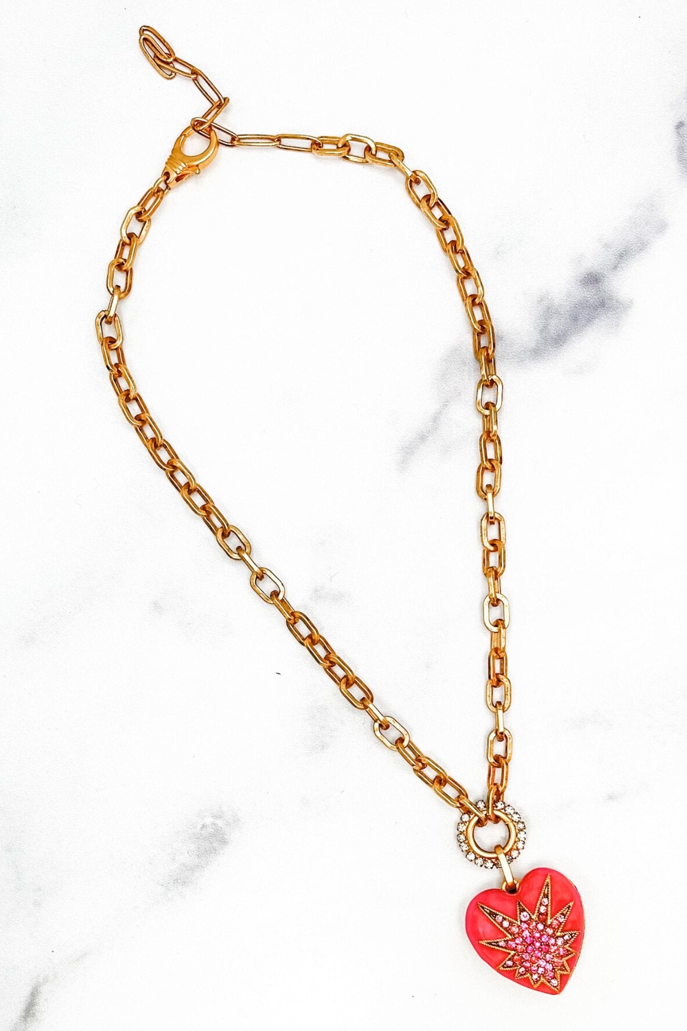 Elizabeth Cole Jewelry - Heart of Tefiti Necklace, Pink
