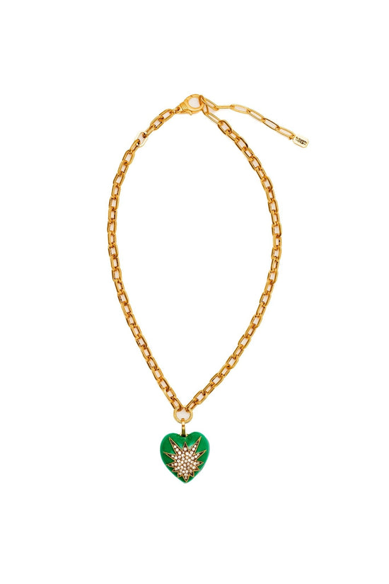 Elizabeth Cole Jewelry - Heart of Tefiti Necklace, Green