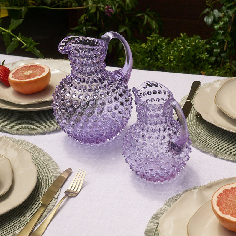 Hobnail Jug - Large - Lilac Bloom