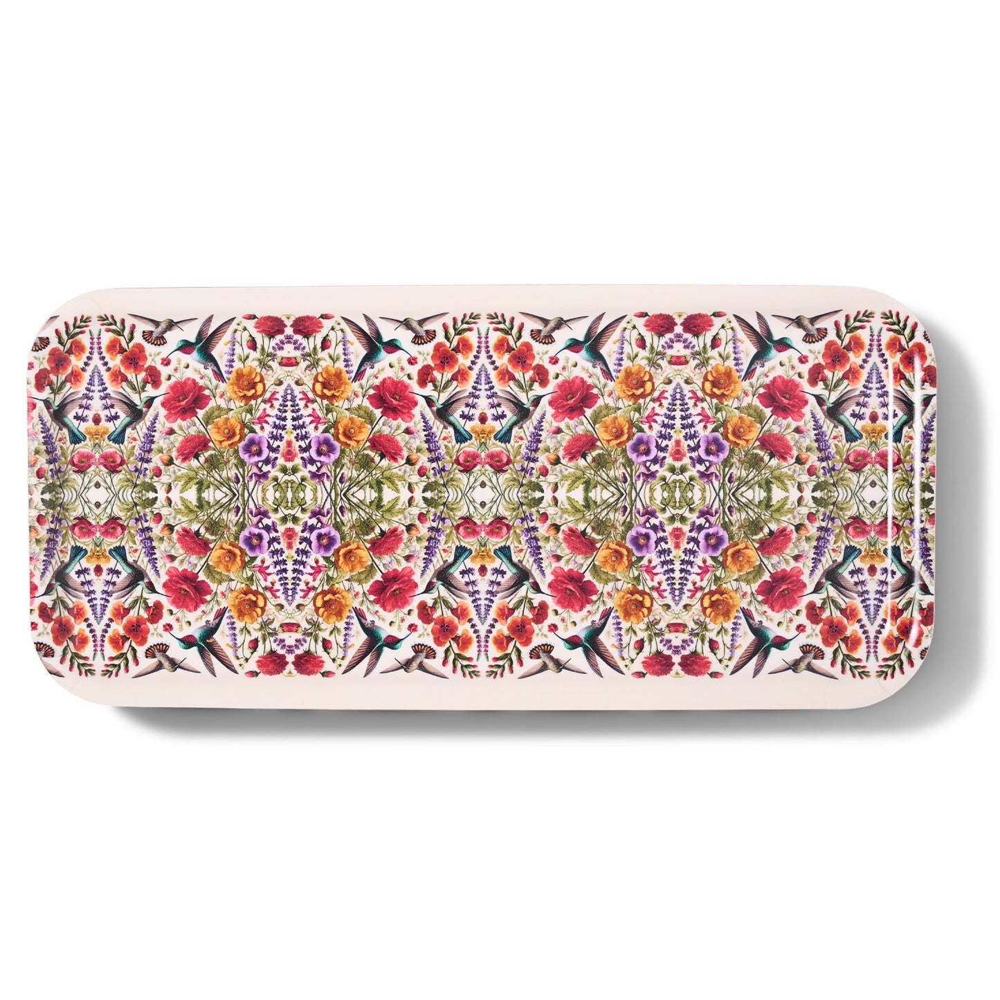 Hummingbirds Narrow Birchwood Small Decorative Tray