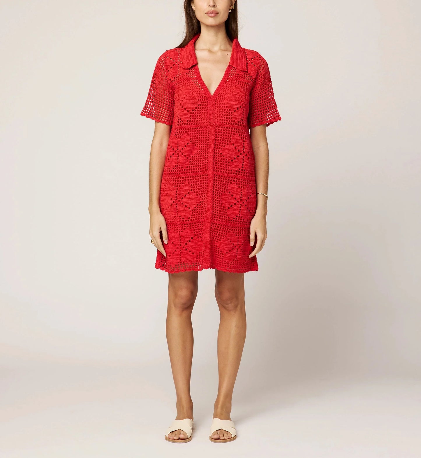Cleobella - Ileanna Crochet Mini Dress - Poppy Red