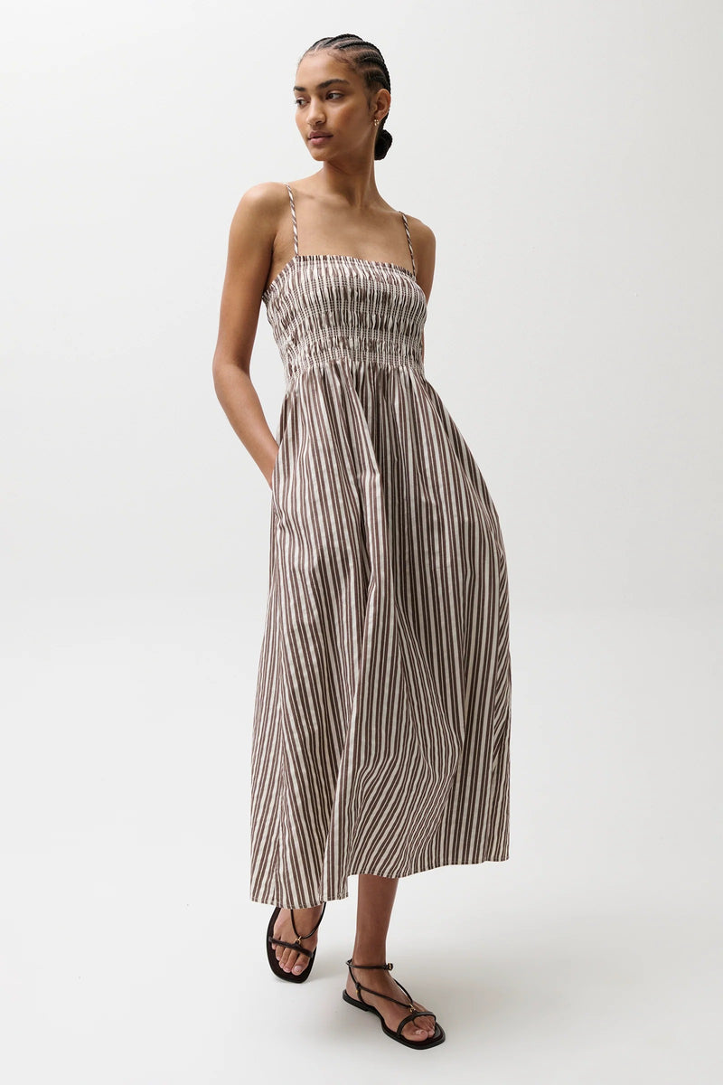 Pistola - Bianca Shirred Bodice Dress - Java Stripe