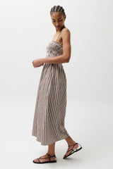 Pistola - Bianca Shirred Bodice Dress - Java Stripe
