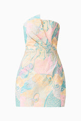 Elliatt - Taliah Asymmetrical Mini Dress - Blue Multi