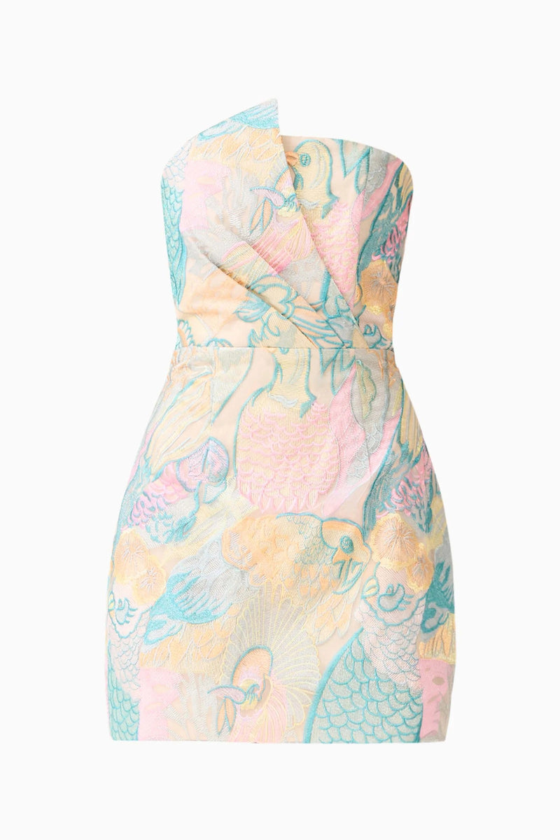 Elliatt - Taliah Asymmetrical Mini Dress - Blue Multi