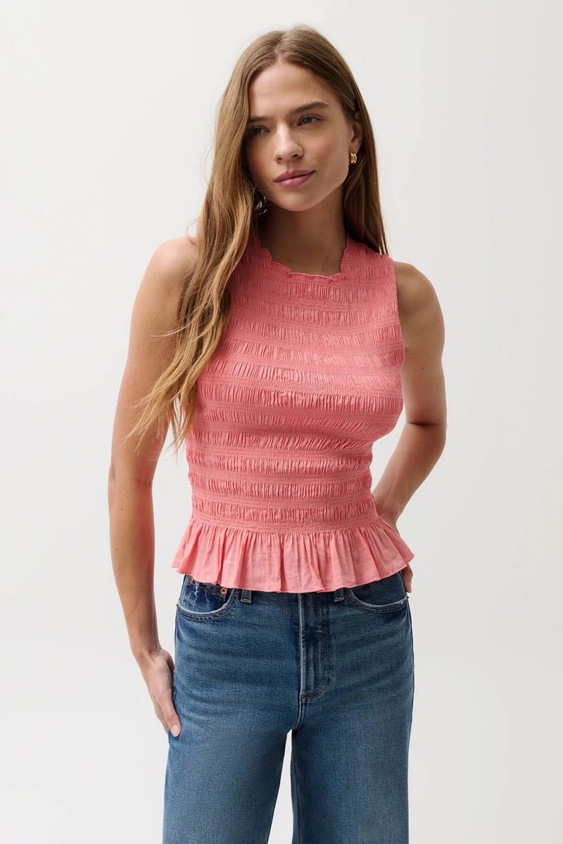 Pistola - Phoebe Smocked Tank - Coral Rose
