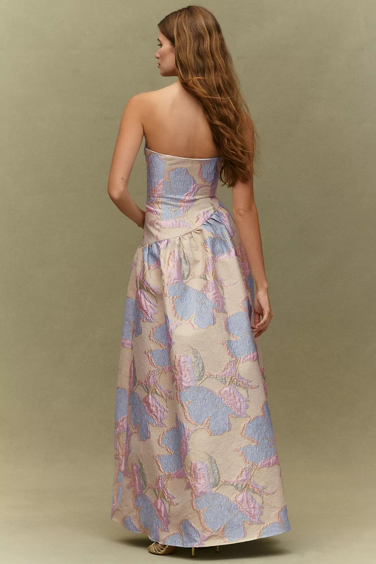 Elliatt - Marlene Asymmetrical Gown - Gold Multi