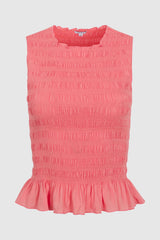 Pistola - Phoebe Smocked Tank - Coral Rose