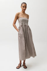 Pistola - Bianca Shirred Bodice Dress - Java Stripe