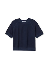 PerfectWhiteTe - Kennedy Reverse Fleece Short Sleeve Crew Neck Sweatshirt - Navy