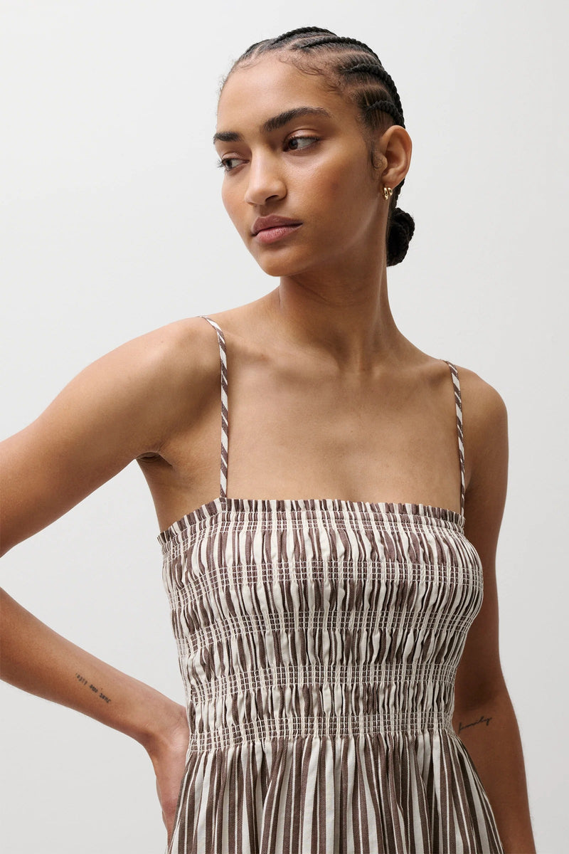 Pistola - Bianca Shirred Bodice Dress - Java Stripe
