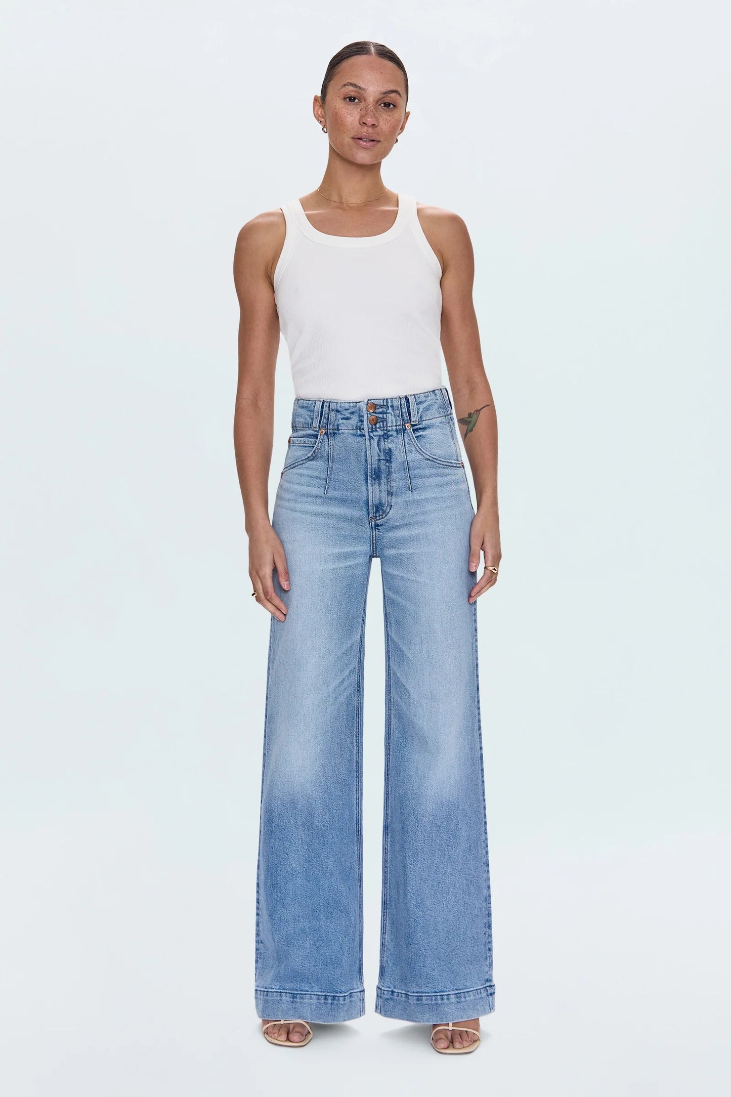Pistola - Lana Double Button High Rise Ultra Wide Leg - Terrace