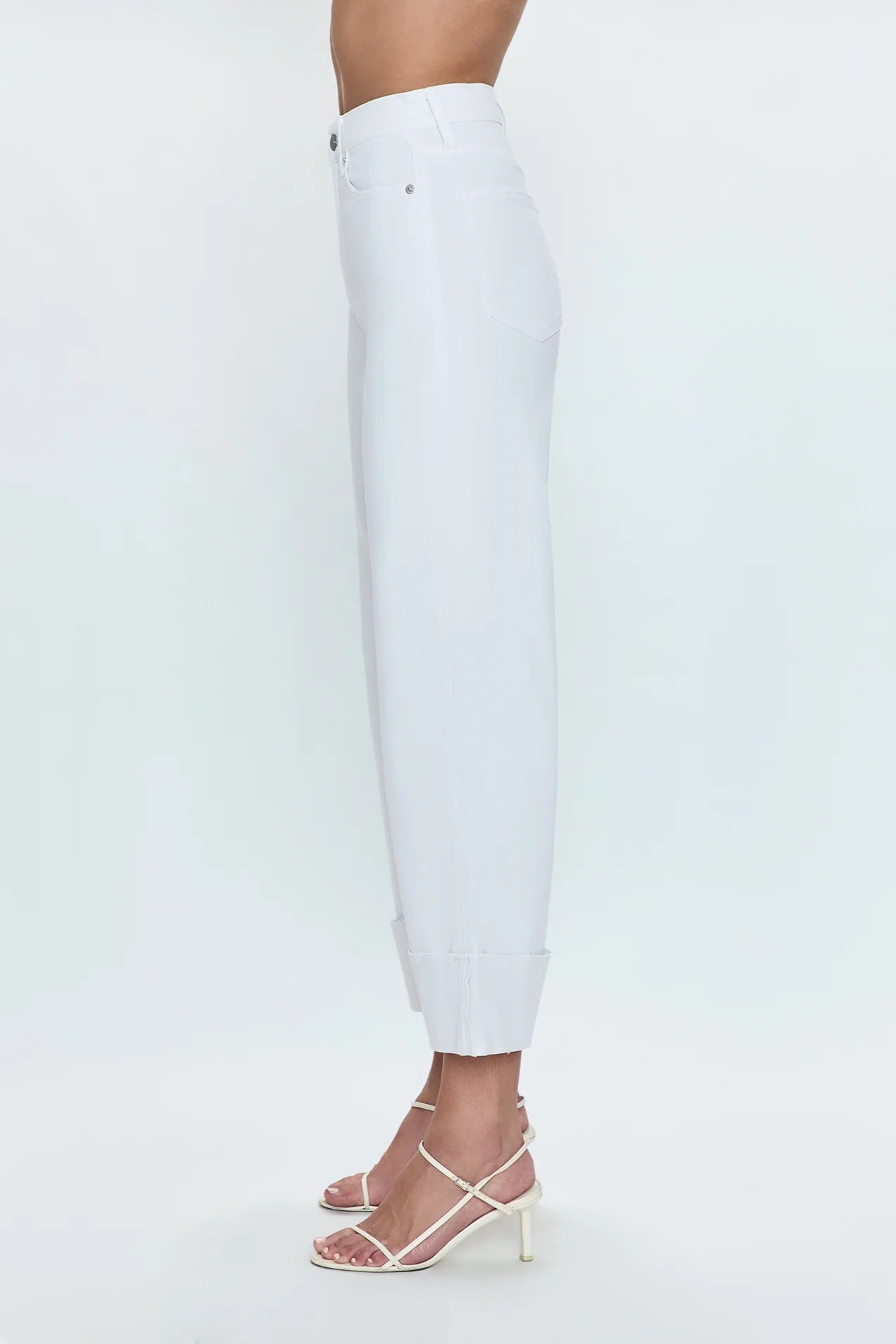 Pistola - Lana Cuffed Crop High Rise Ultra Wide Leg - Vivid White