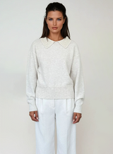 CHRLDR - Gloria Collared Sweater – Vintage White