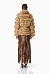 Elliatt - Aisling Faux Fur and Leather Jacket - Taupe
