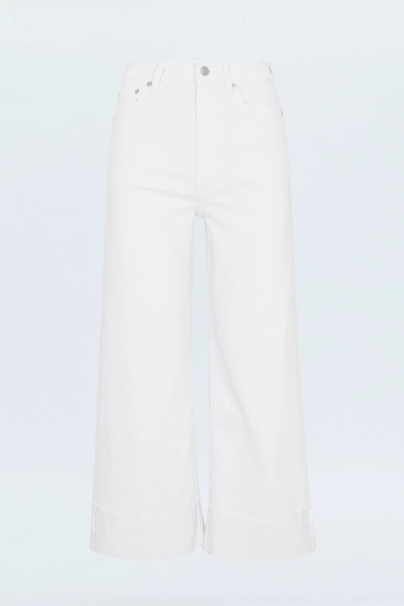 Pistola - Lana Cuffed Crop High Rise Ultra Wide Leg - Vivid White