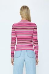 Pistola - Madison Long Sleeve Crew Neck Sweater - Pink Brown Multi