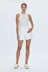 Pistola - Saige High Rise A-Line Short - Polished White
