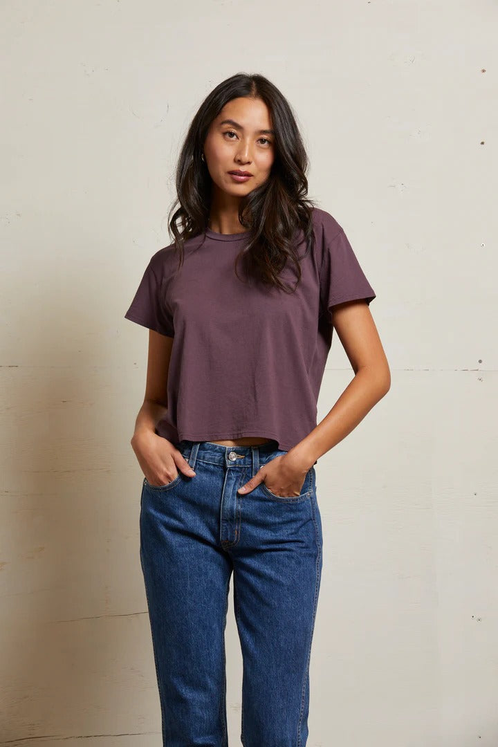 PerfectWhiteTee - Harley Boxy Crew Tee - Plum