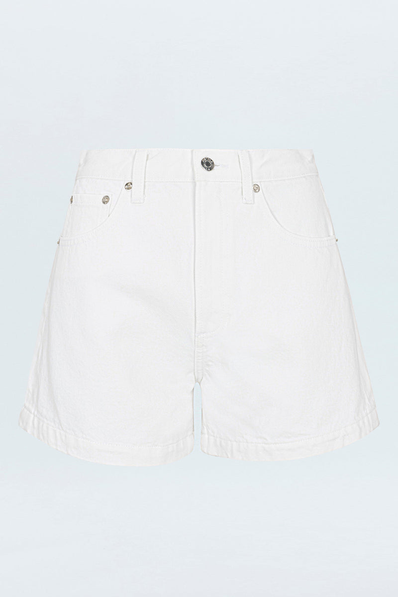 Pistola - Saige High Rise A-Line Short - Polished White