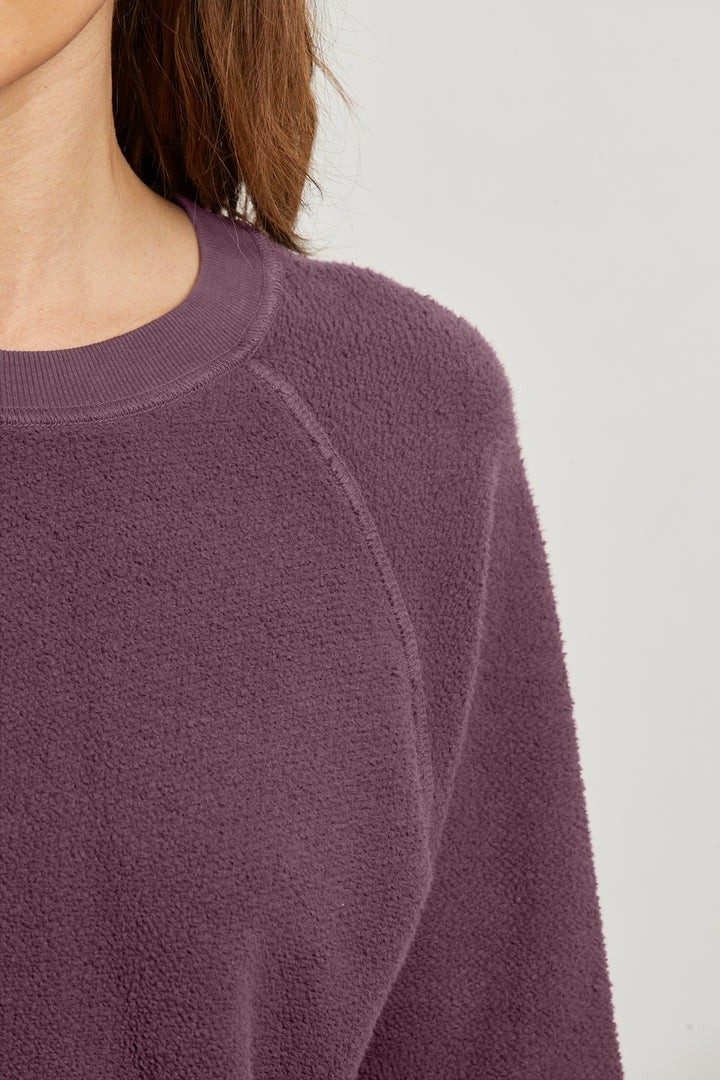 PerfectWhiteTee - Ziggy Reverse Fleece Crew Sweatshirt - Plum