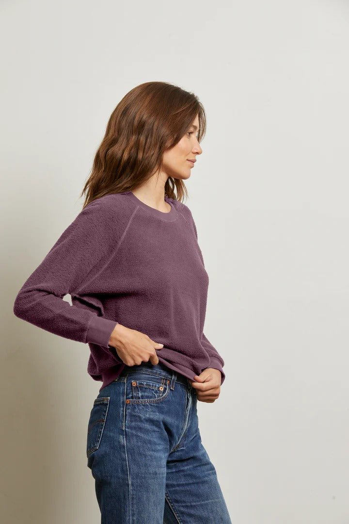 PerfectWhiteTee - Ziggy Reverse Fleece Crew Sweatshirt - Plum