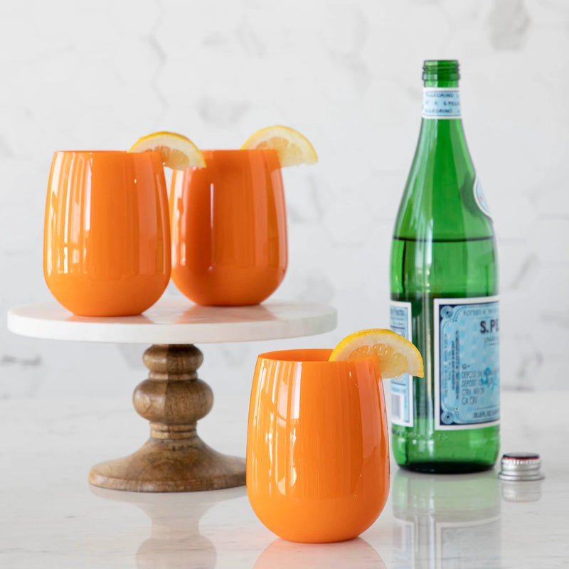 Unbreakable Stemless Wine Glass - Orange