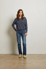 PerfectWhiteTee - Ziggy Reverse Fleece Crew Sweatshirt - Night