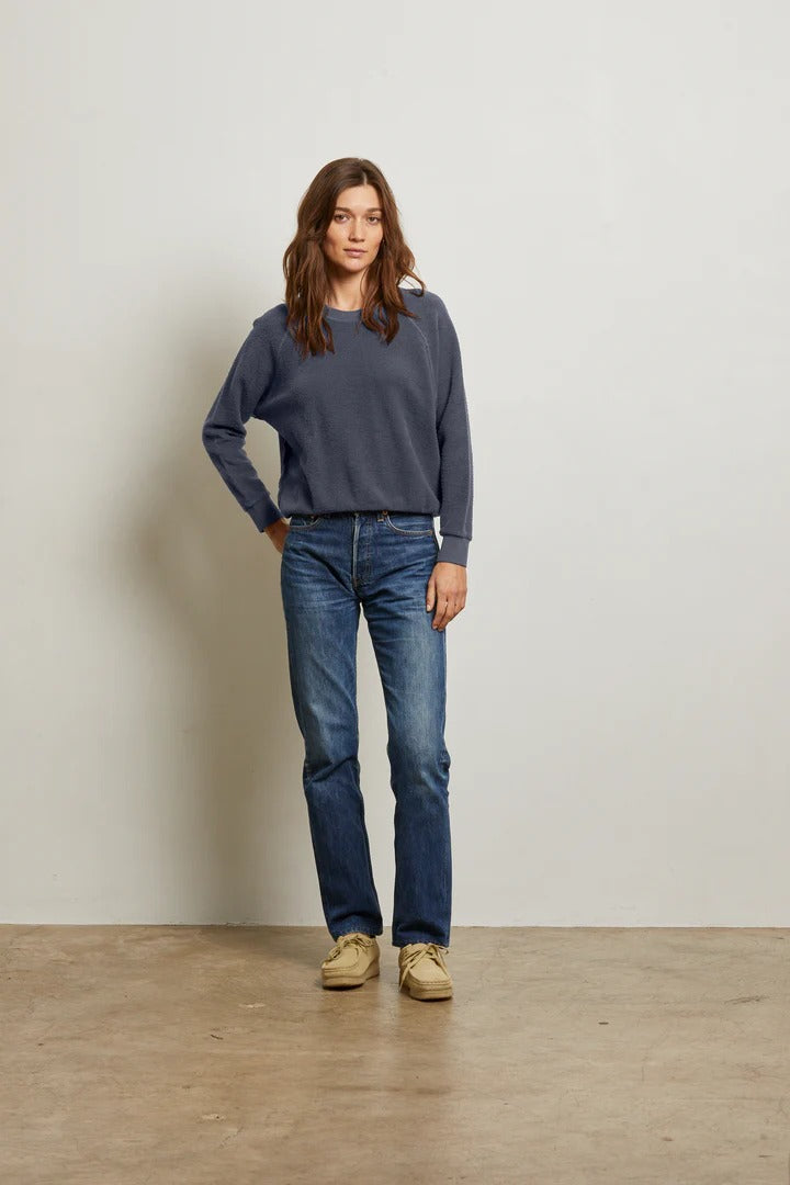 PerfectWhiteTee - Ziggy Reverse Fleece Crew Sweatshirt - Night