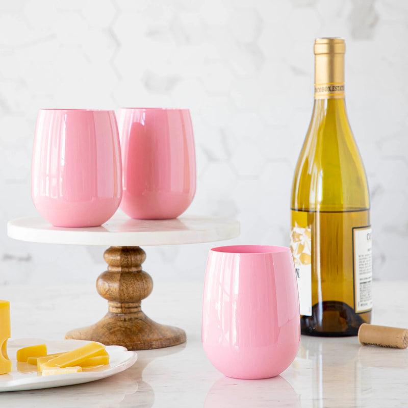 Unbreakable Stemless Wine Glass - Pink