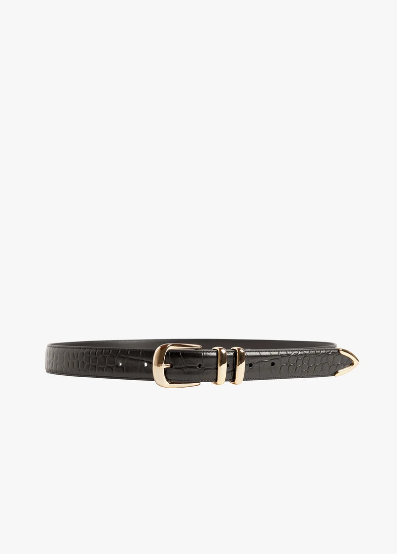 Favorite Daughter - The Jordan Belt Croc Embossed - Dark Brown Gold