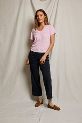 PerfectWhiteTee - Hendrix Boxy V Neck Tee - Sugar Pink