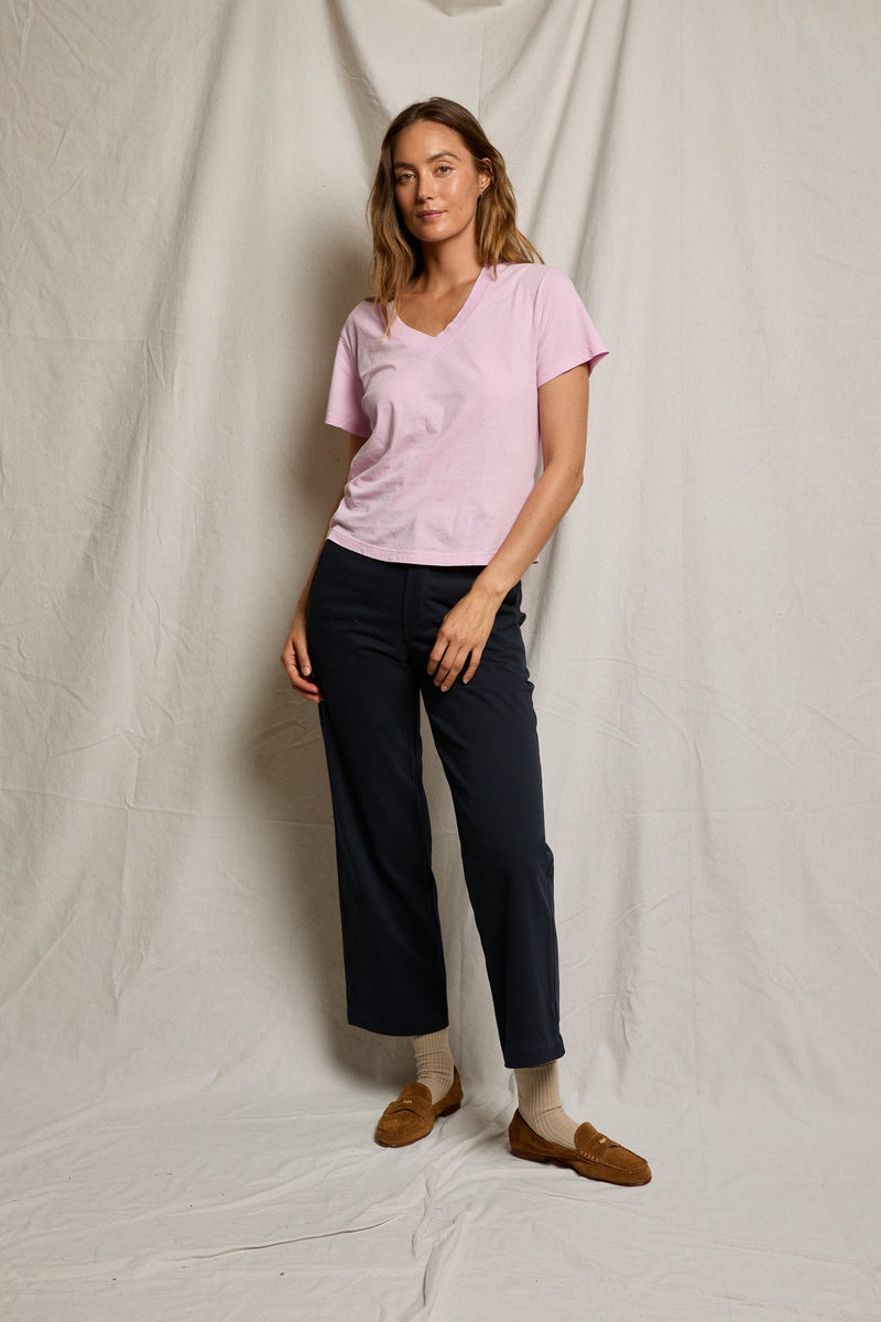 PerfectWhiteTee - Hendrix Boxy V Neck Tee - Sugar Pink