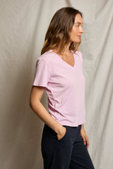 PerfectWhiteTee - Hendrix Boxy V Neck Tee - Sugar Pink