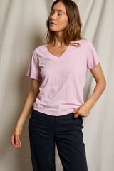 PerfectWhiteTee - Hendrix Boxy V Neck Tee - Sugar Pink