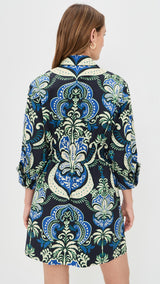 Cara Cara - Henry Dress - Palm Pavillion Cobalt