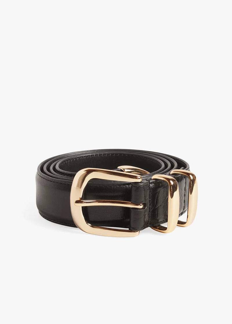 Favorite Daughter - The Jordan Belt Croc Embossed - Dark Brown Gold