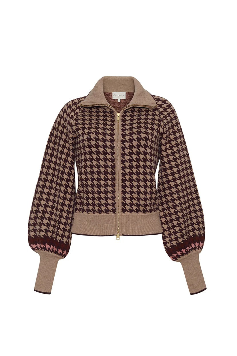 Cara Cara - Lyss Jacket - Houndstooth Multi Taupe