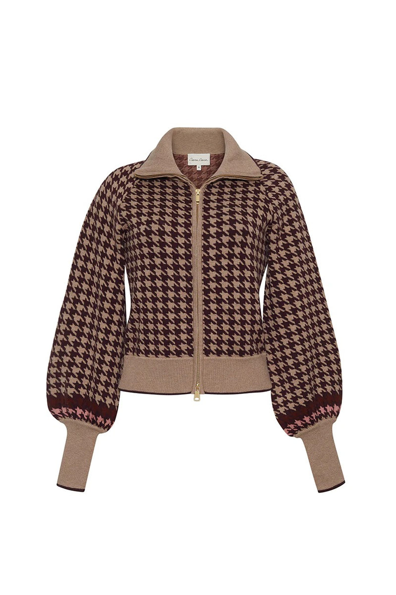 Cara Cara - Lyss Jacket - Houndstooth Multi Taupe