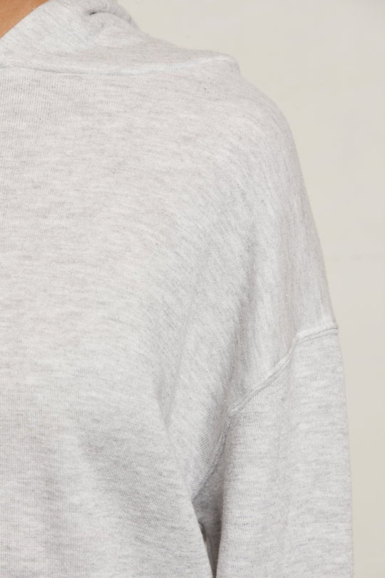 PerfectWhiteTee - Heart Fleece Pullover Hoodie - Ash