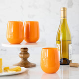 Unbreakable Stemless Wine Glass - Orange