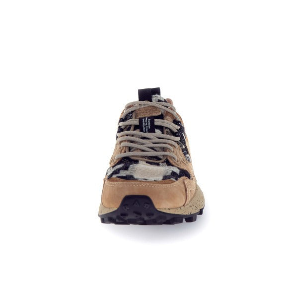 Flower Mountain - Yamano 3 Sneakers - Woman Suede/Woolen Knitting Braids Cheques Mud-Light Brown-B