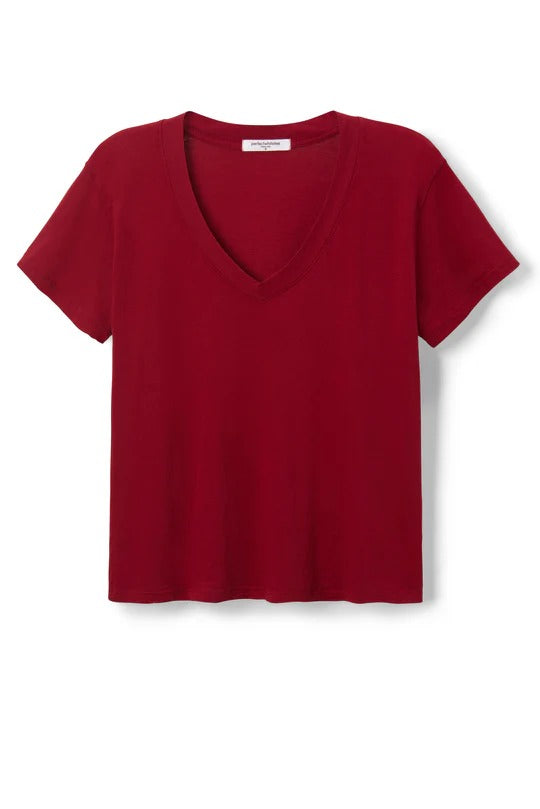 PerfectWhiteTee - Hendrix Boxy V Neck Tee - Maple