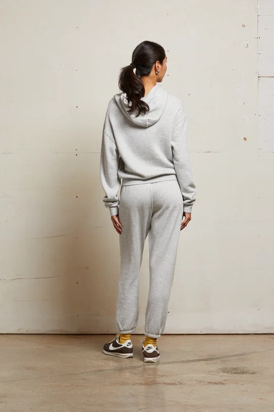 PerfectWhiteTee - Heart Fleece Pullover Hoodie - Ash