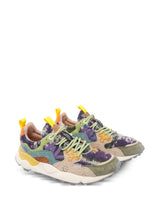 Flower Mountain - Yamano 3 Sneakers - Woman Suede/Teddy Grey-Taupe-Dark Green