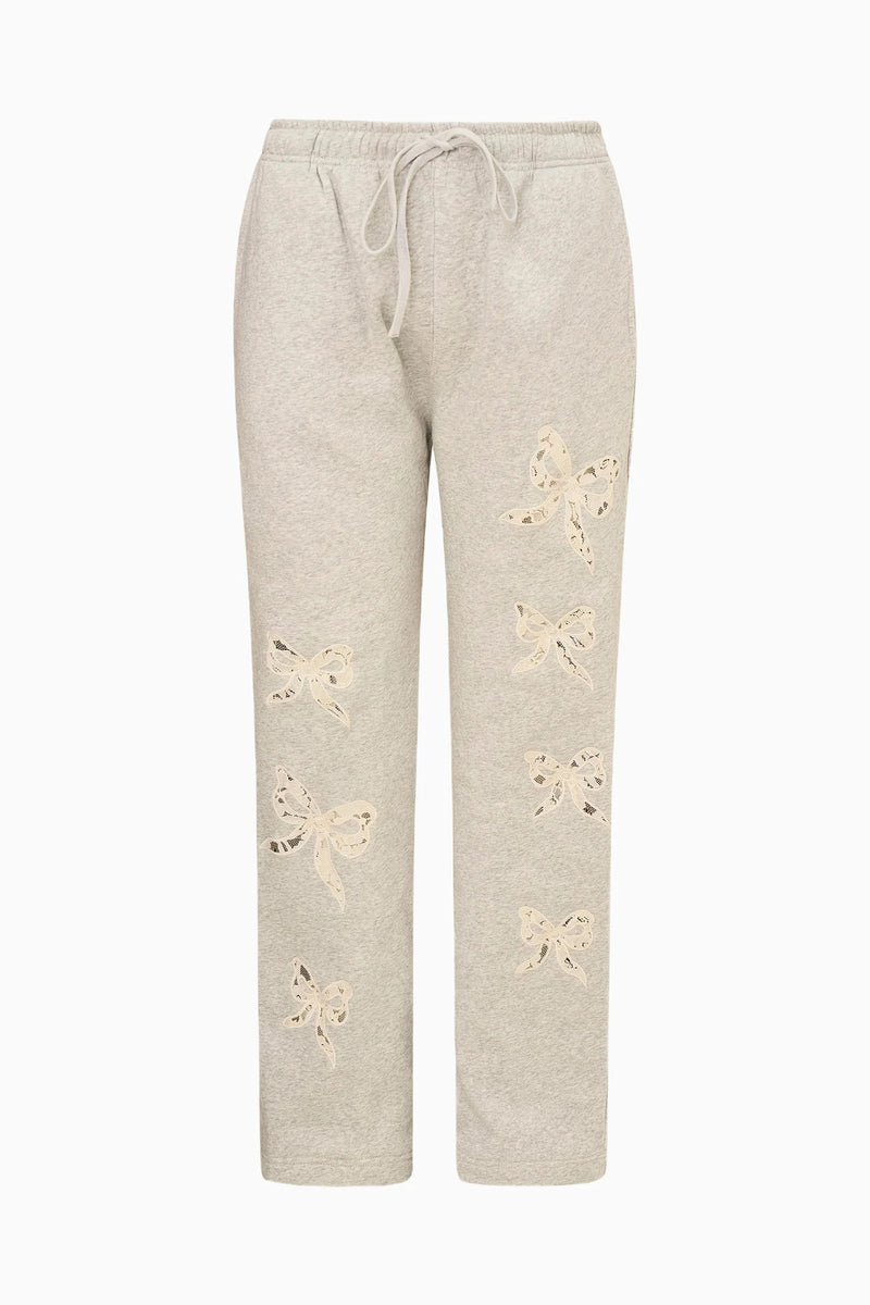 LoveShackFancy - Elma Sweatpants - Heather Grey